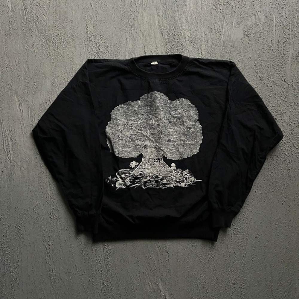 Vintage Family Tree Of American Rock Sweatshirt Medium Black 1980s